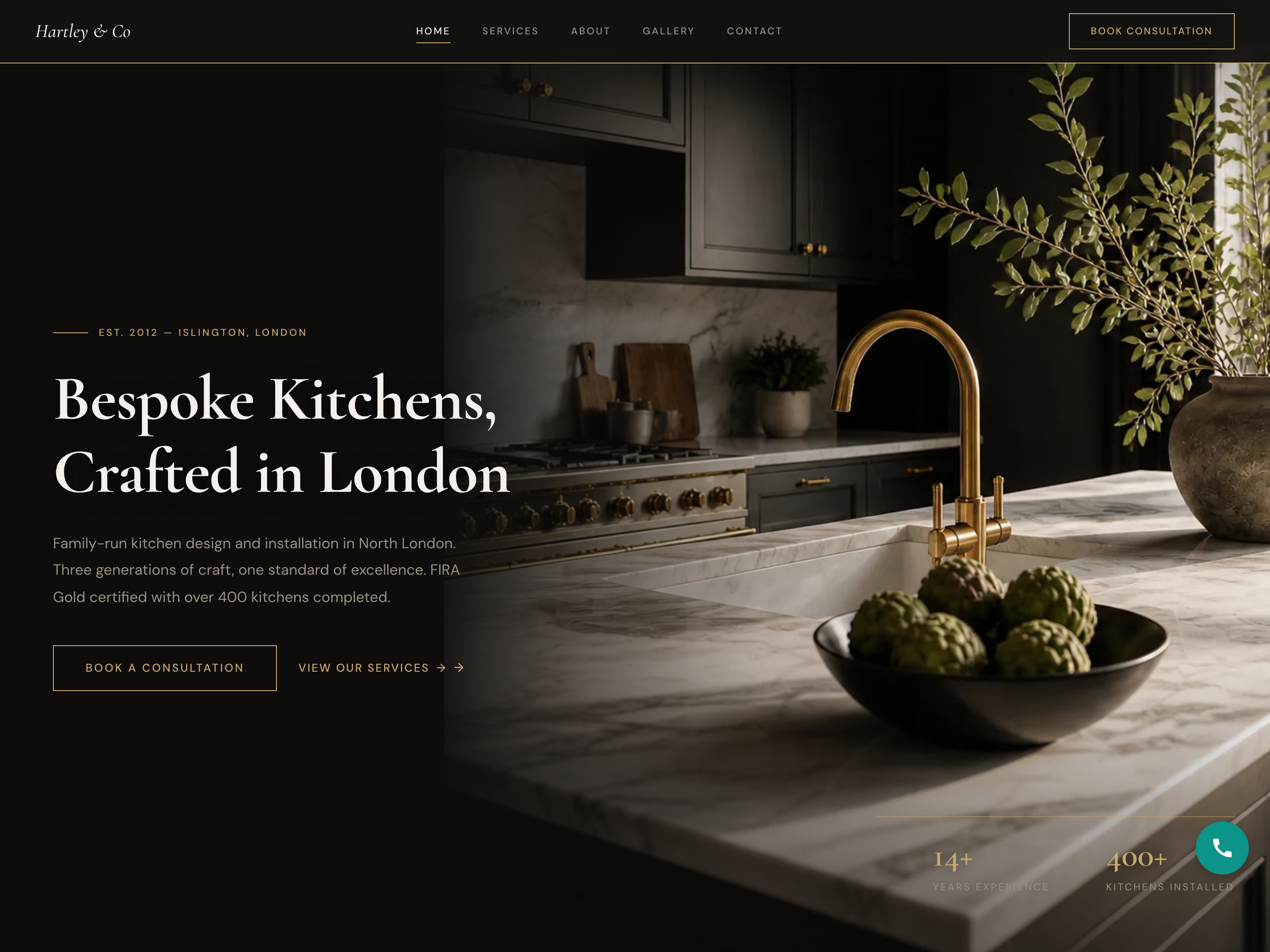 Hero of Hartley Kitchens — bespoke kitchen design, London