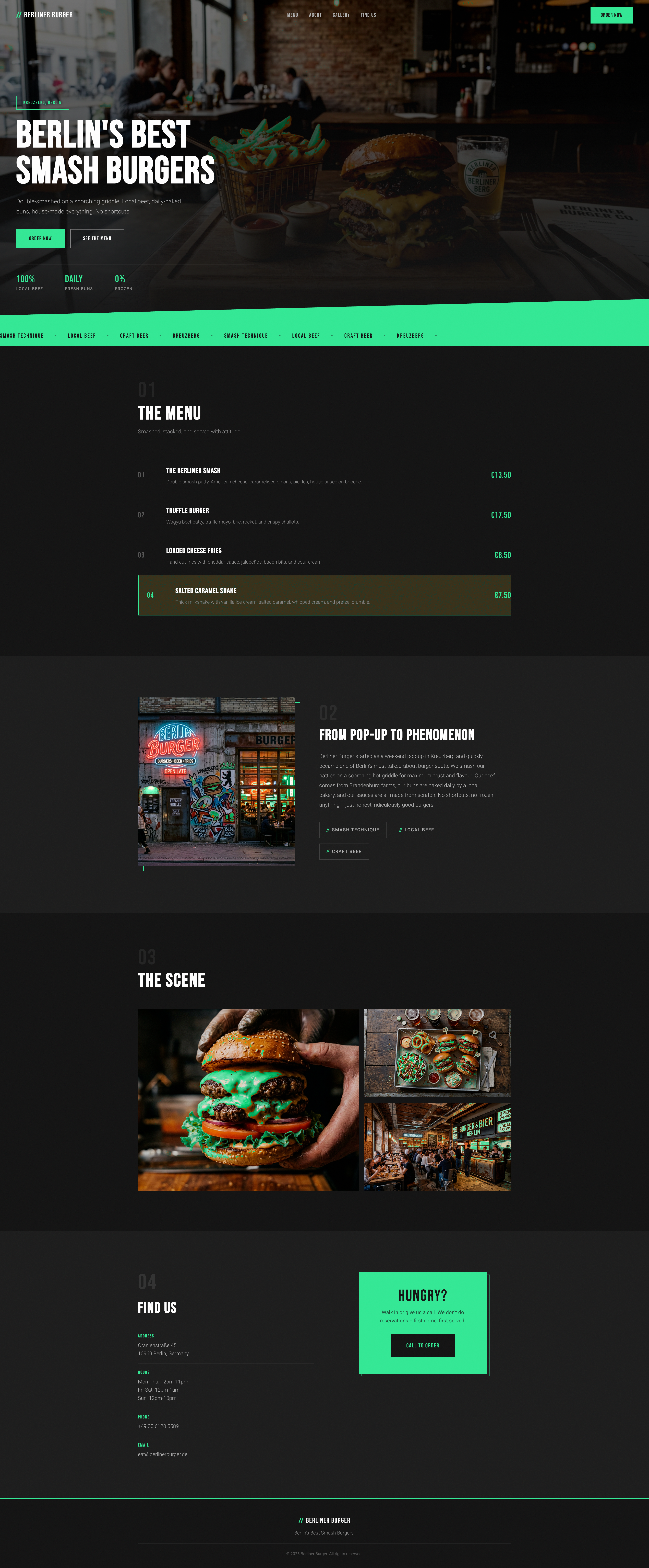 Berliner Burger website