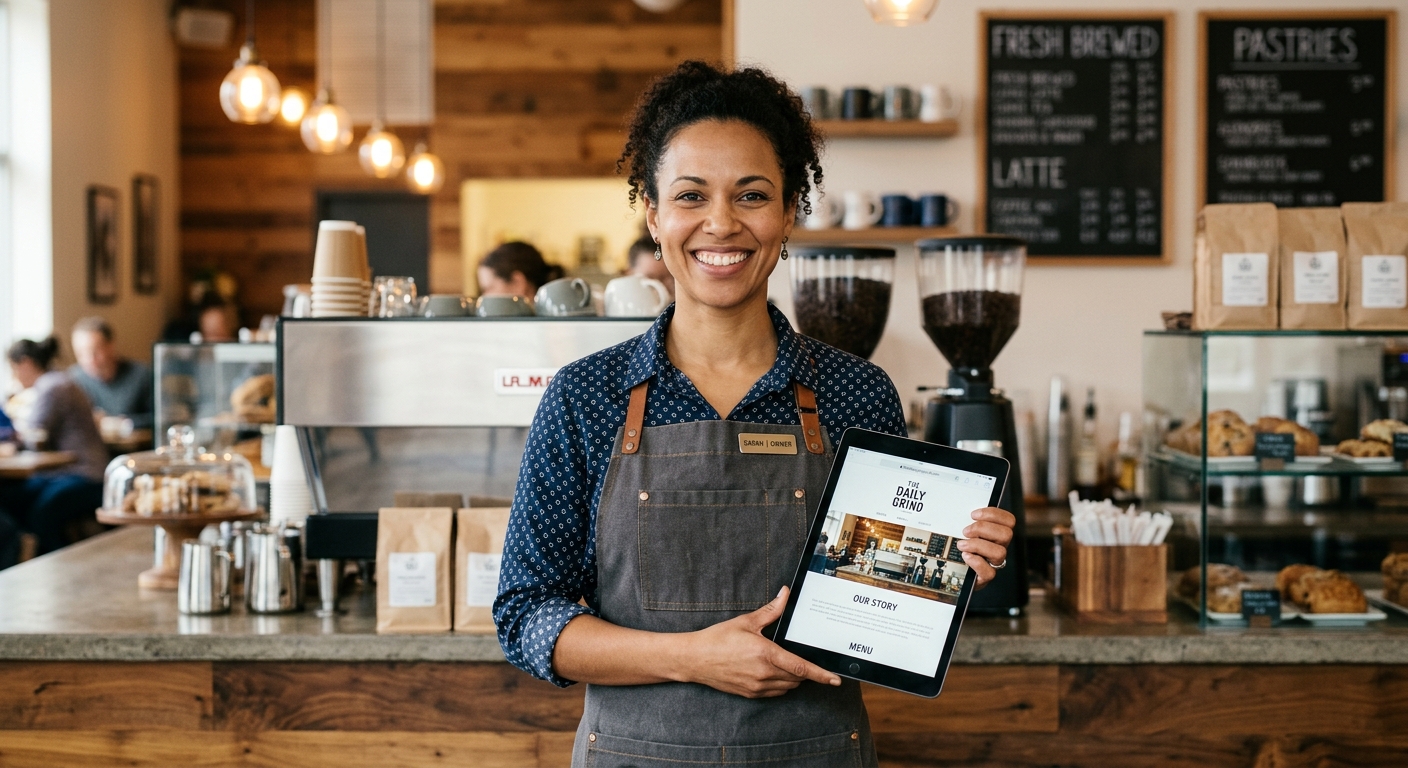 Happy business owner