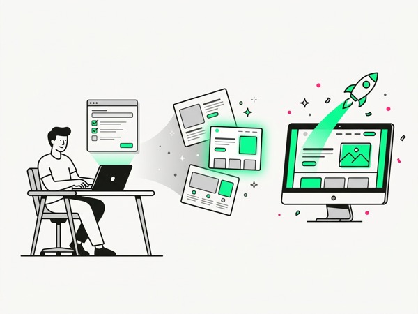 Website design process illustration