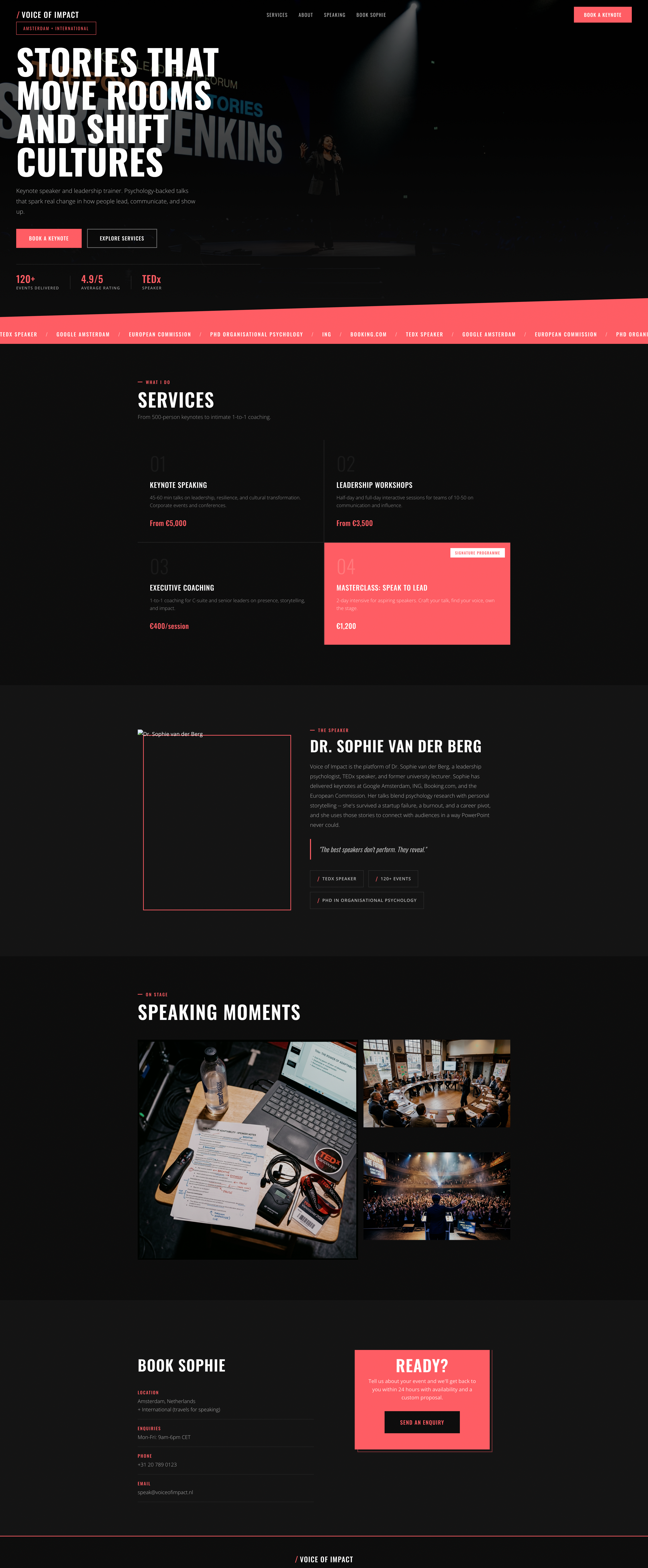 Voice of Impact speaker website